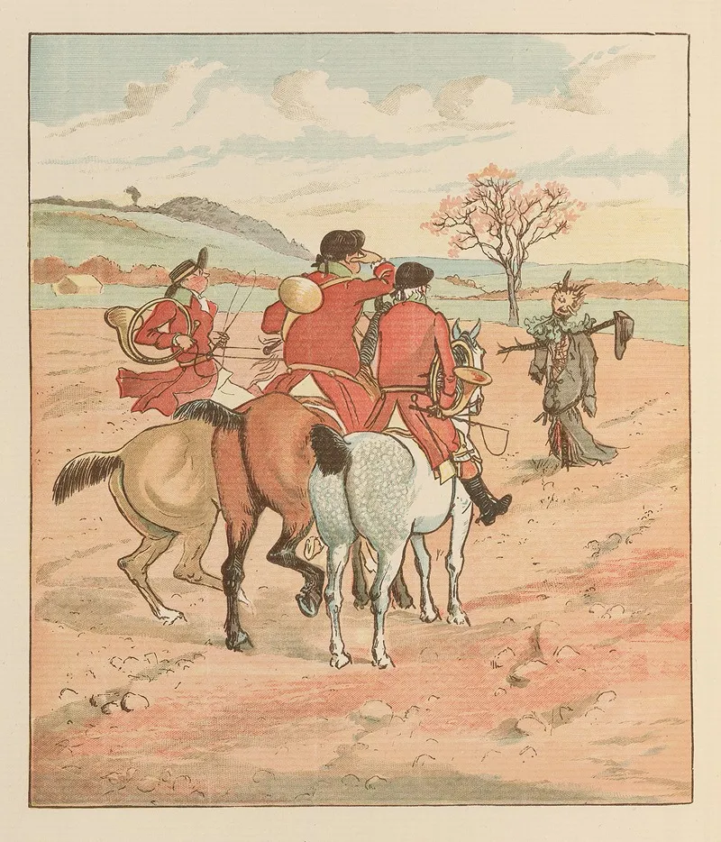 The Three Jovial Huntsmen Pl 3 Wall Art by Randolph Caldecott - High-Resolution Digital Print