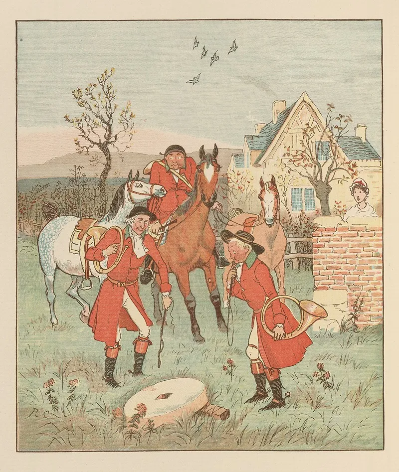 The Three Jovial Huntsmen Pl 4 Wall Art by Randolph Caldecott - High-Resolution Digital Print