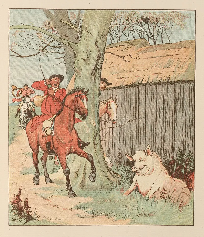 The Three Jovial Huntsmen Pl 7 Wall Art by Randolph Caldecott - High-Resolution Digital Print