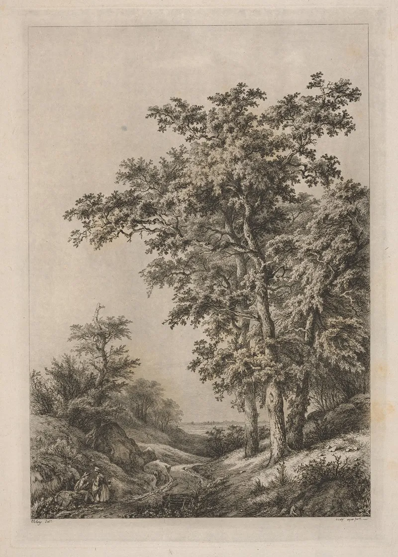 The Three Oaks Wall Art by Eugene-Stanislas-Alexandre Blery - High-Resolution Digital Print