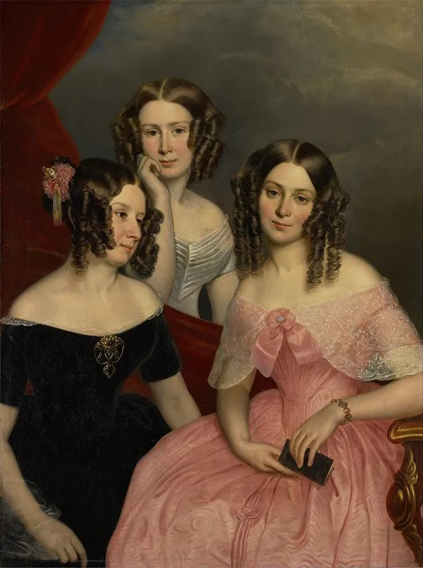The Three Robinson Sisters Wall Art by George Theodore Berthon - High-Resolution Digital Print