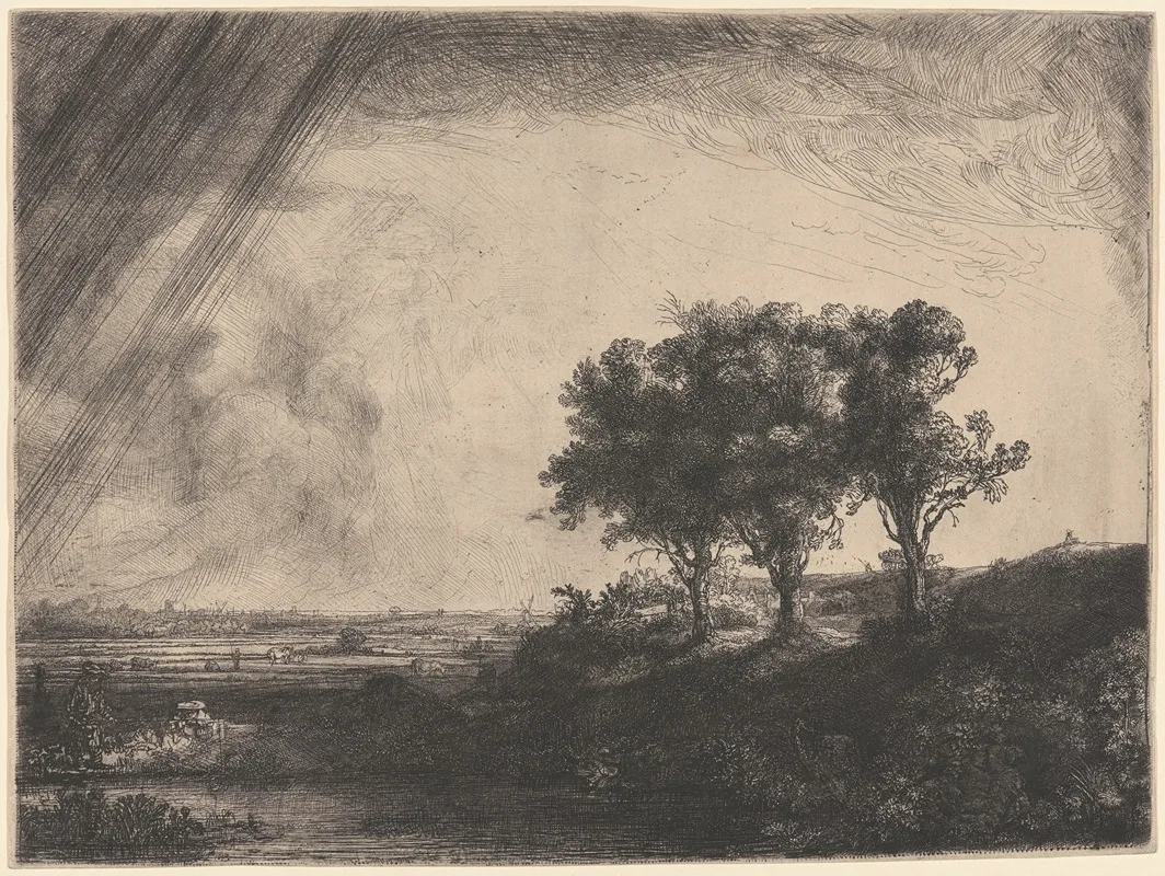 The Three Trees 2 Wall Art by Rembrandt van Rijn - High-Resolution Digital Print