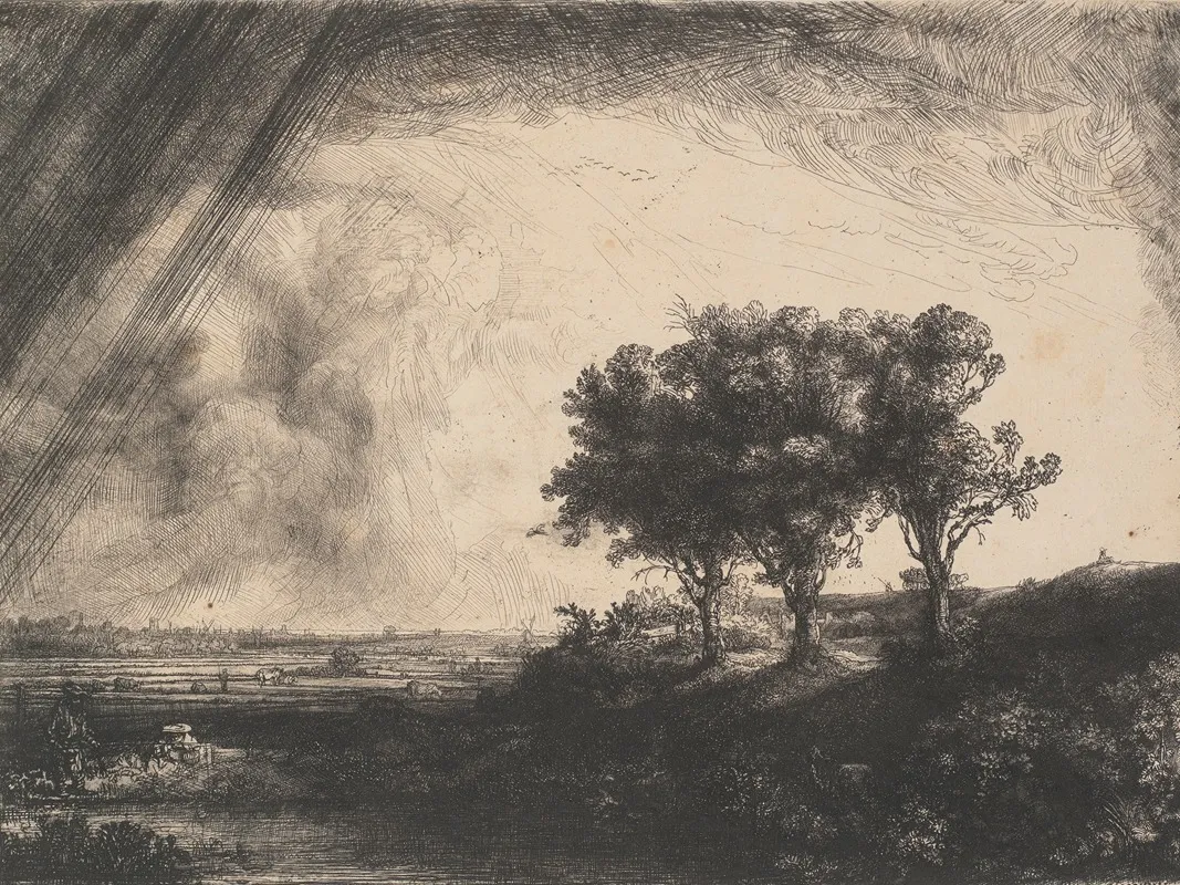 The Three Trees 3 Wall Art by Rembrandt van Rijn - High-Resolution Digital Print