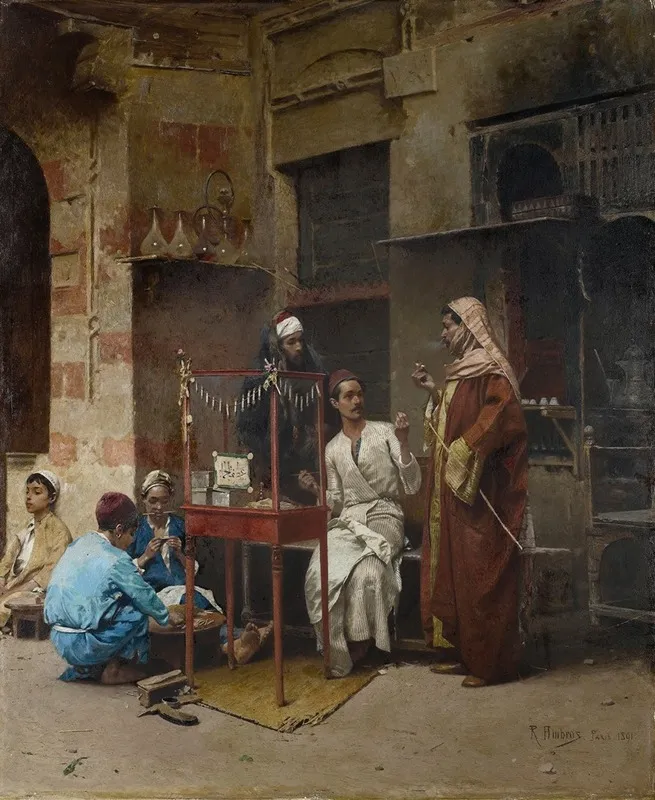 The Tobacco Seller Cairo Wall Art by Raphael von Ambros - High-Resolution Digital Print