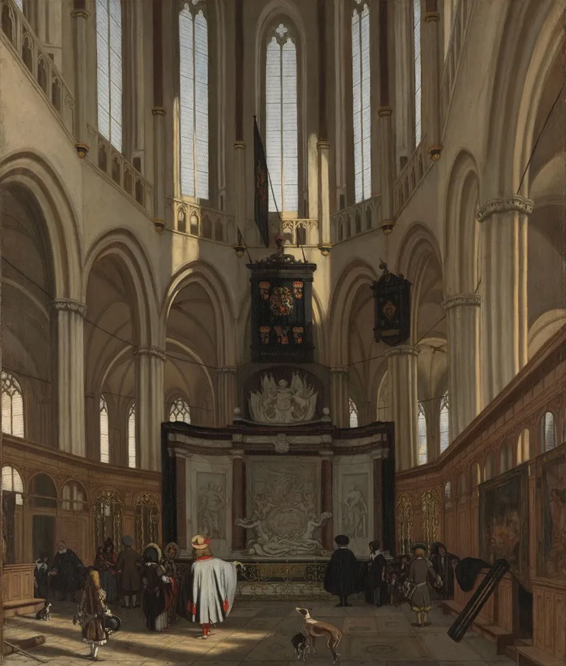 The Tomb Of Michiel De Ruyter In The Nieuwe Kerk Amsterdam Wall Art by Emanuel de Witte - High-Resolution Digital Print