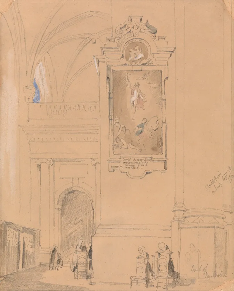 The Tomb Of Van Balen Antwerp September 7 1832 Wall Art by John Scarlett Davis - High-Resolution Digital Print