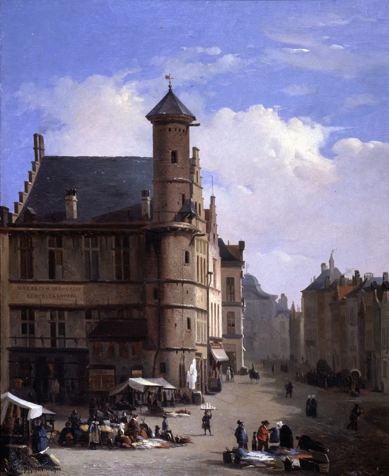The Toreken On The Vrijdagmarkt In Ghent Wall Art by François-Joseph Boulanger   - High-Resolution Digital Print