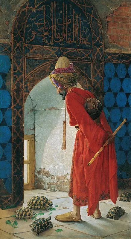 The Tortoise Trainer Wall Art by Osman Hamdi Bey - High-Resolution Digital Print