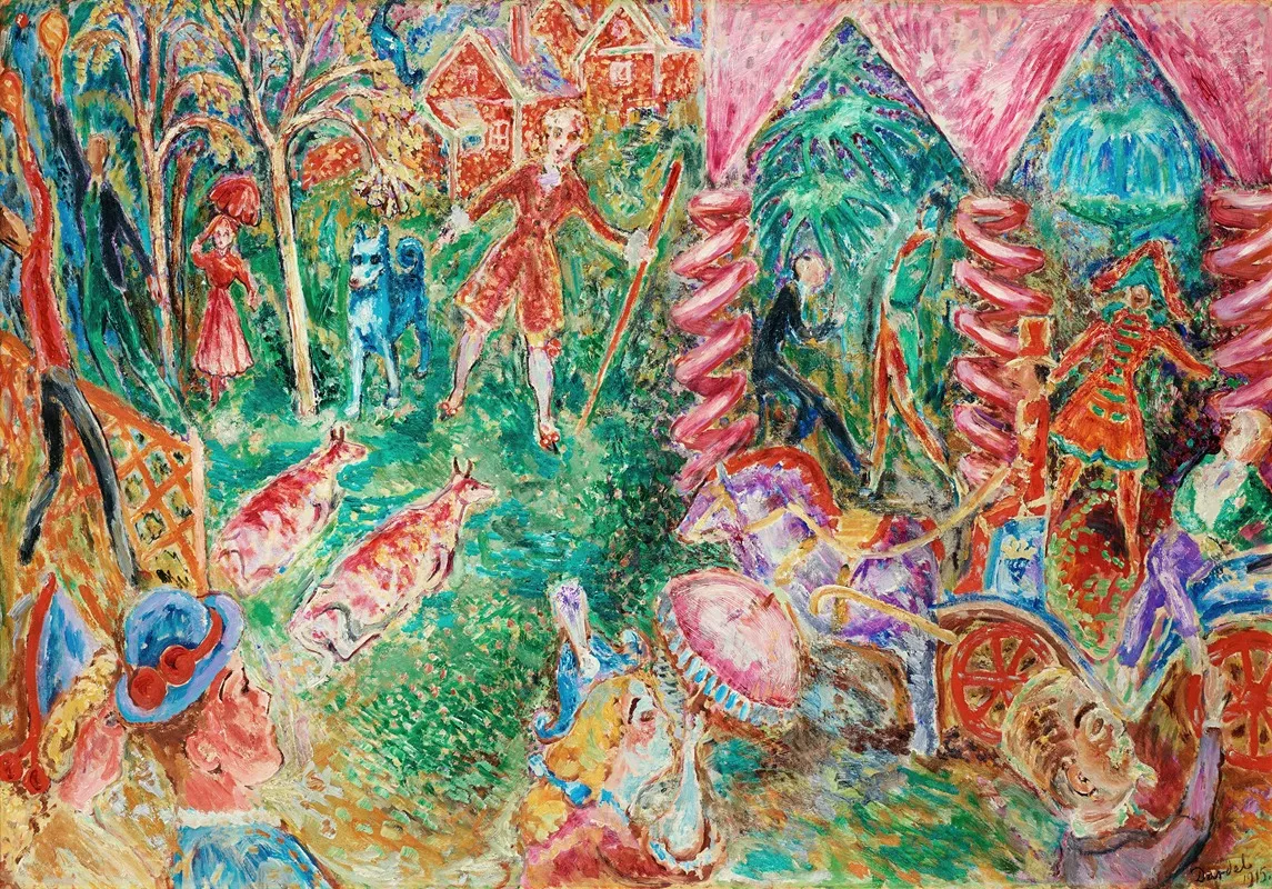 The Tourist Hotel In Rattvik Wall Art by Nils Dardel - High-Resolution Digital Print