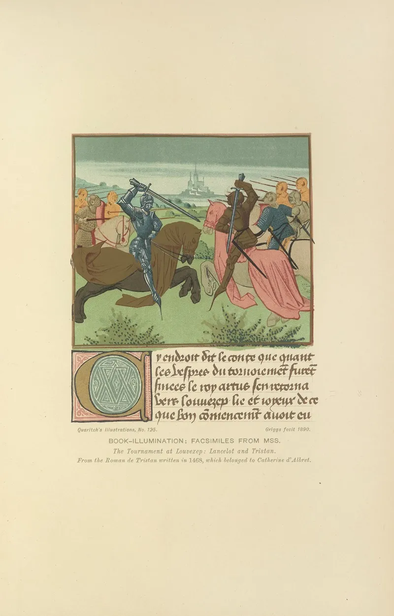 The Tournament At Louvezep Lancelot And Tristan Wall Art by Bernard Quaritch - High-Resolution Digital Print