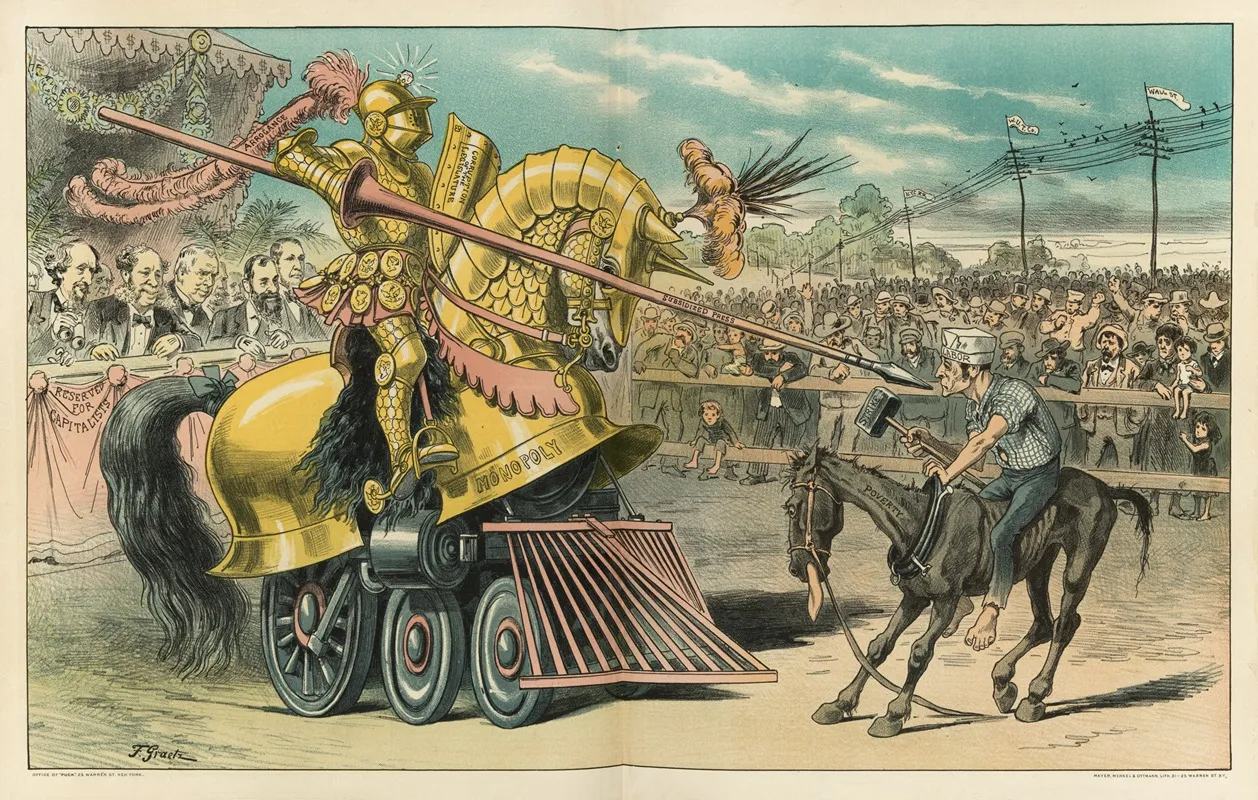 The Tournament Of Today A Set To Between Labor And Monopoly Wall Art by Friedrich Graetz - High-Resolution Digital Print