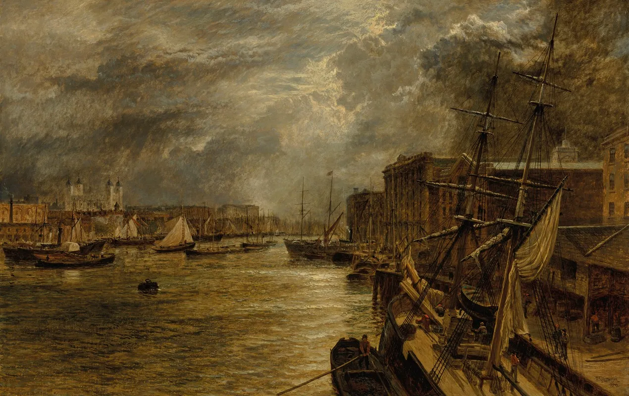 The Tower From London Bridge Wall Art by Henry Dawson - High-Resolution Digital Print