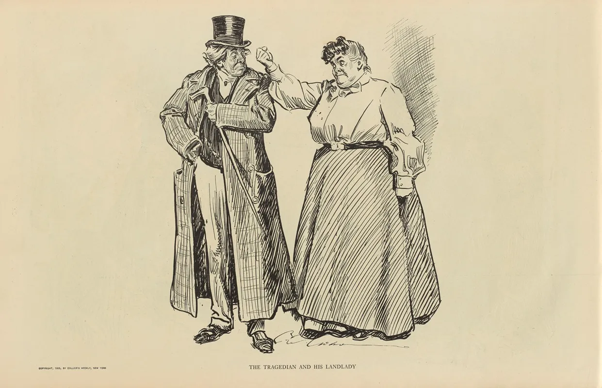 The Tragedian And His Landlady Wall Art by Charles Dana Gibson - High-Resolution Digital Print