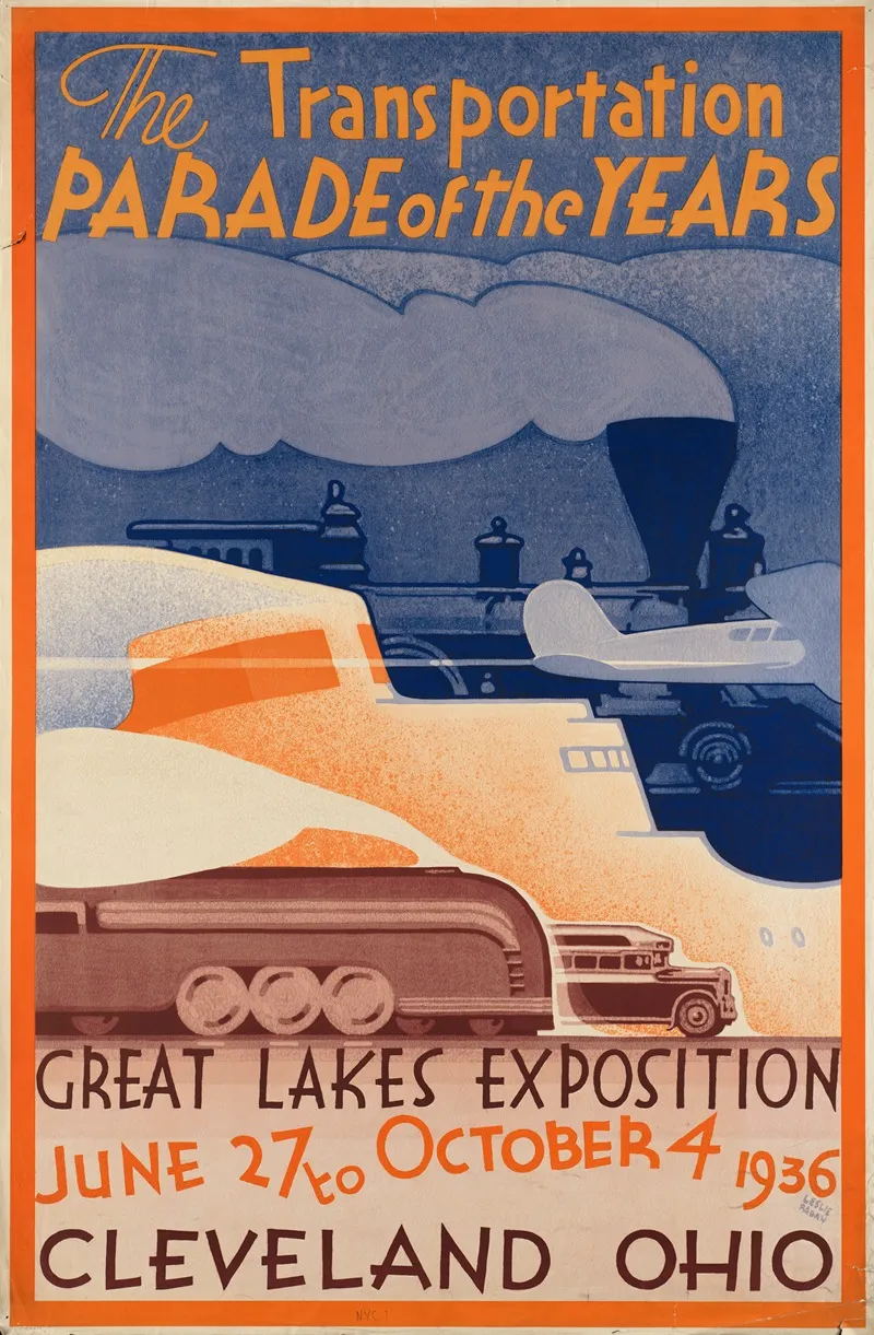 The Transportation Parade Of The Years Great Lakes Exposition June 27 To October 4 1936 Cleveland Ohio Wall Art by Leslie Ragan - High-Resolution Digital Print