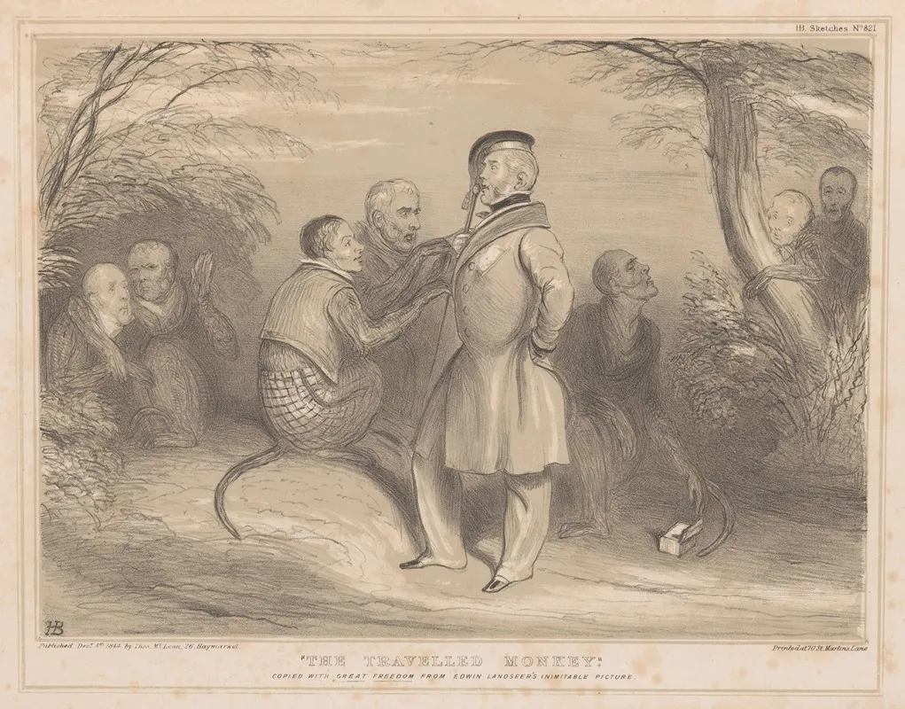 The Travelled Monkey Copied With With Great Freedom From Edwin Landseers Inimitable Picture Wall Art by John Doyle - High-Resolution Digital Print