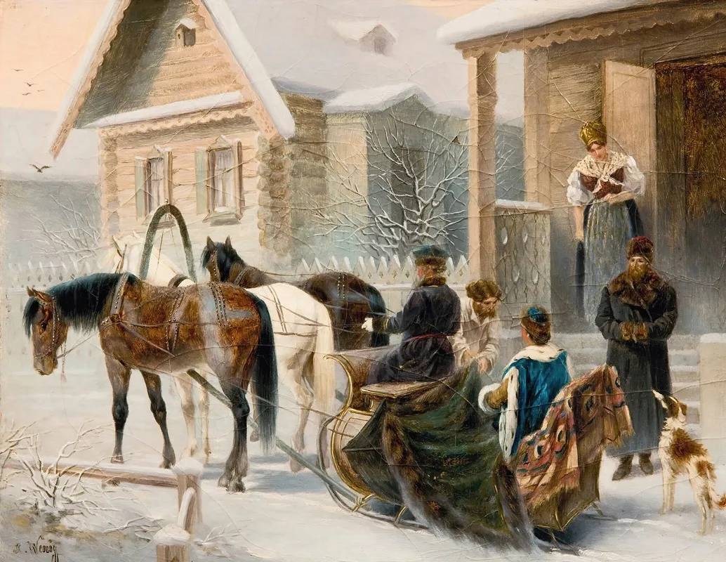 The Troika Arrives Wall Art by Karl Bogdanovich Wenig - High-Resolution Digital Print