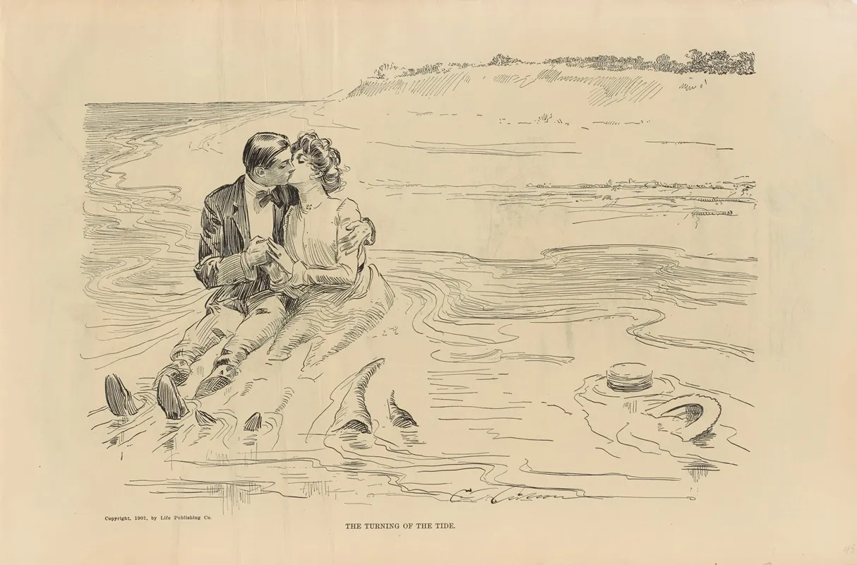 The Turning Of The Tide Wall Art by Charles Dana Gibson - High-Resolution Digital Print