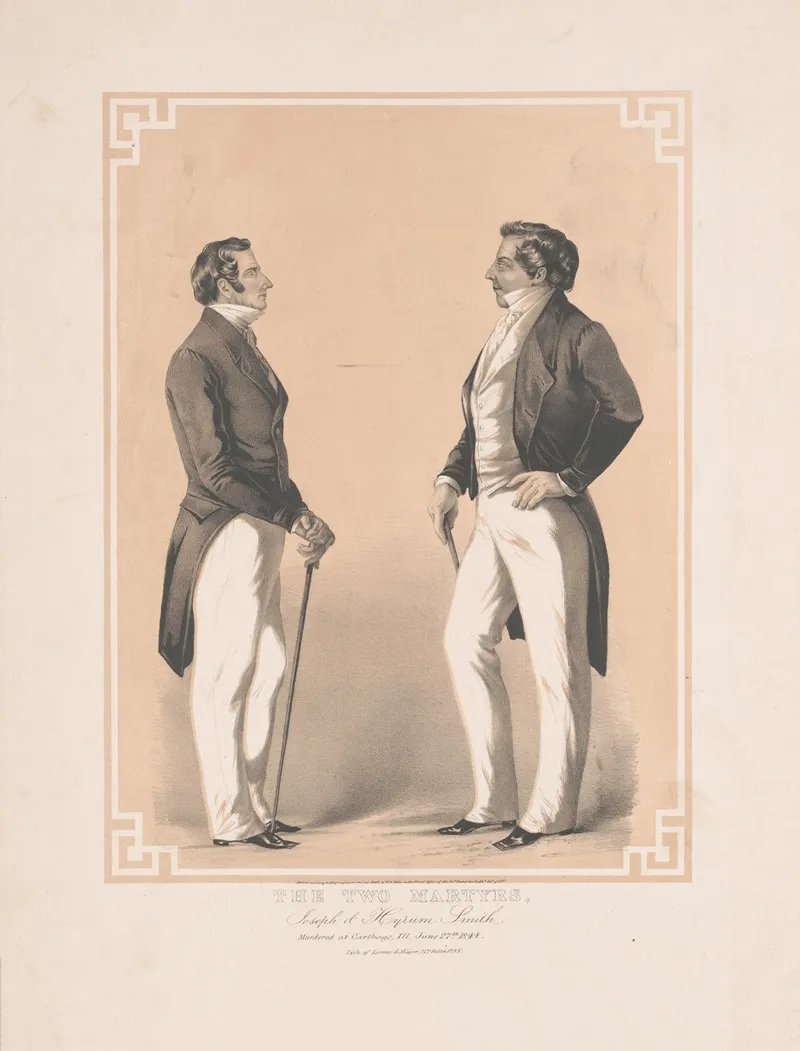 The Two Martyrs Joseph Hyrum Smith Wall Art by Sarony, Major &amp; Knapp Lith. - High-Resolution Digital Print