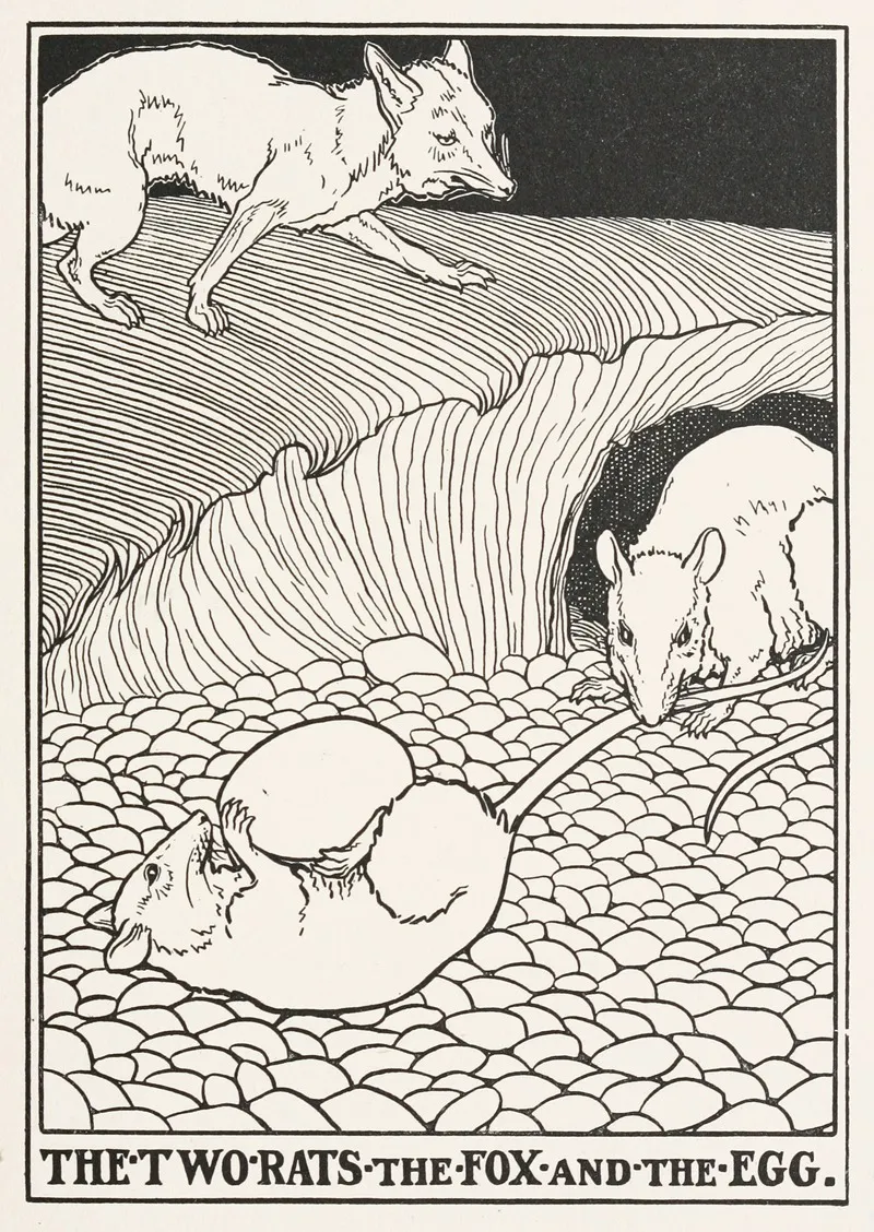 The Two Rats The Fox And The Dog Wall Art by Percy J. Billinghurst - High-Resolution Digital Print