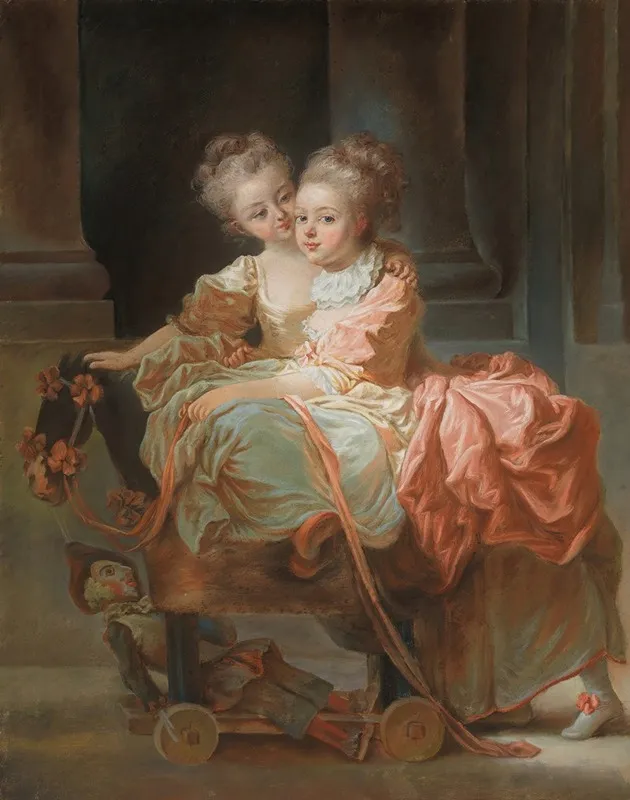 The Two Sisters 6 Wall Art by Jean-Claude-Richard de Saint-Non - High-Resolution Digital Print