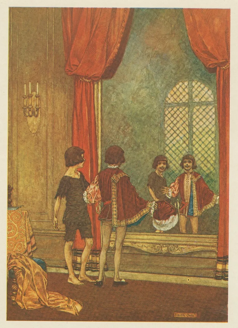 The Two Went And Stood Side By Side Before A Great Mirror And Lo A Miracle Wall Art by Franklin Booth - High-Resolution Digital Print