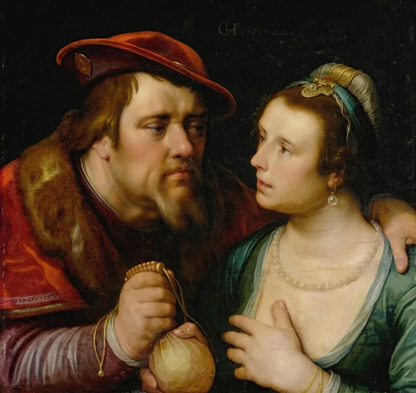 The Unequal Lovers Wall Art by Cornelis Cornelisz Van Haarlem - High-Resolution Digital Print