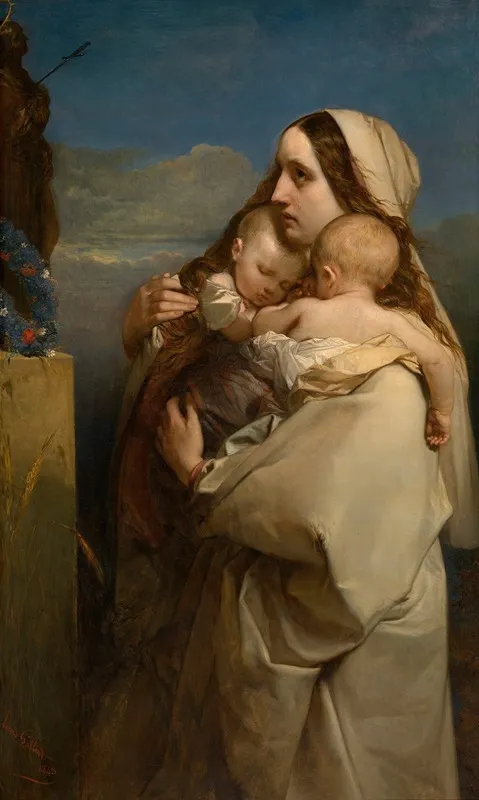 The Unfortunate Mother Wall Art by Louis Gallait - High-Resolution Digital Print