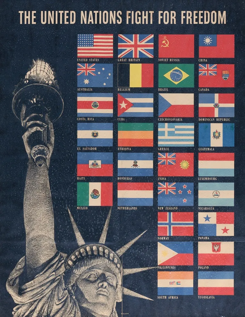 The United Nations Fight For Freedom Wall Art by S. Broder - High-Resolution Digital Print