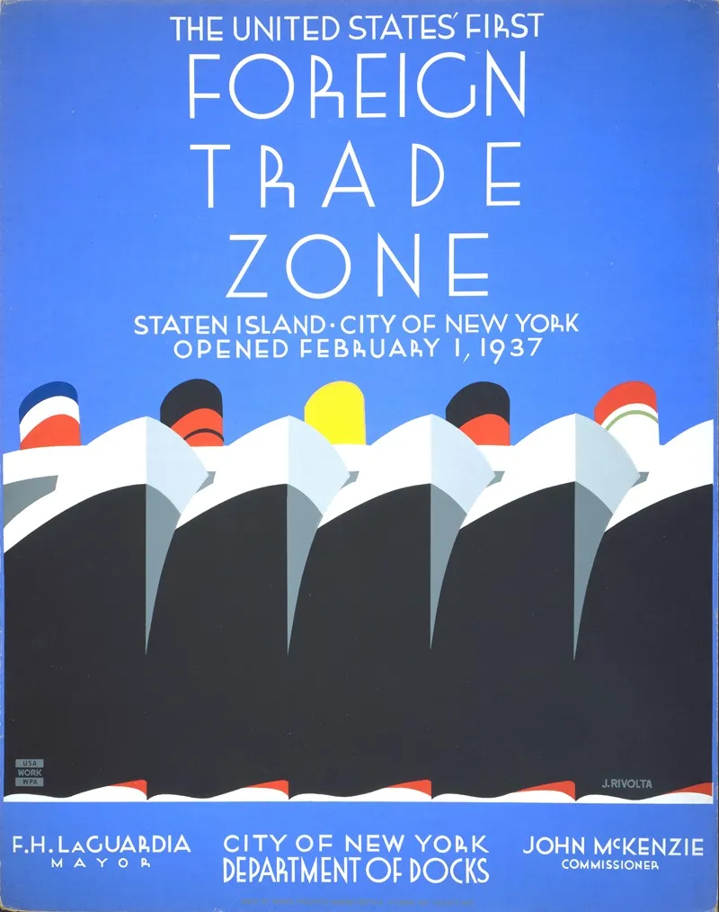 The United States First Foreign Trade Zone 2 Wall Art by Jack Rivolta - High-Resolution Digital Print