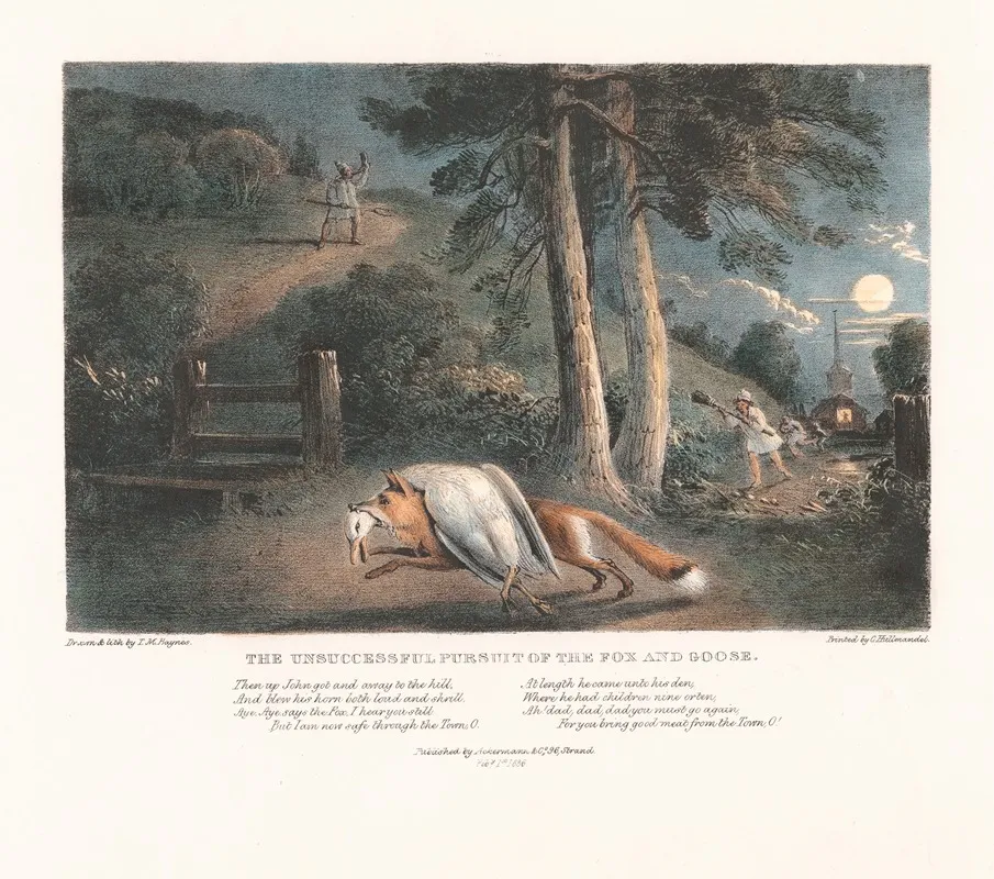 The Unsuccessful Pursuit Of The Fox And Goose Wall Art by Thomas Mann Baynes - High-Resolution Digital Print
