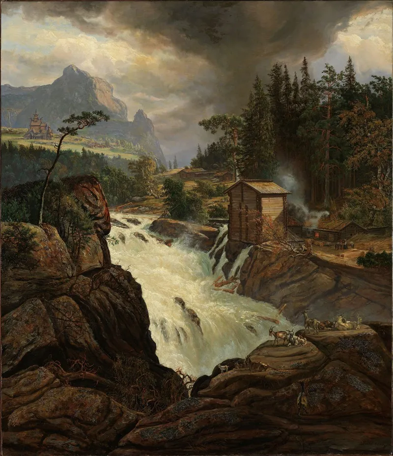The Upper Falls Of The Labrofoss Wall Art by Johan Christian Dahl - High-Resolution Digital Print