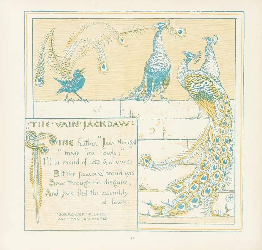 The Vain Jackdaw Wall Art by Walter Crane - High-Resolution Digital Print
