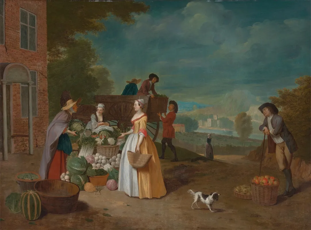 The Vegetable Seller Wall Art by Pieter Angillis - High-Resolution Digital Print