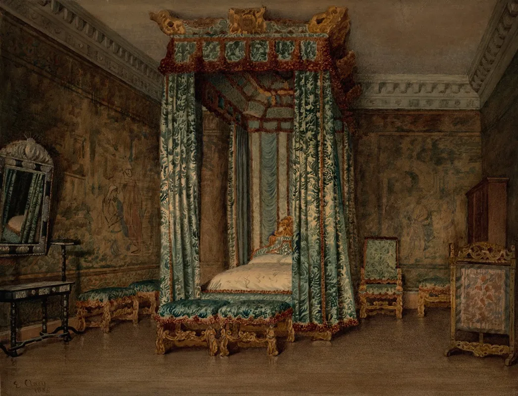 The Venetian Ambassadors Room Knole Wall Art by Ellen Clacy - High-Resolution Digital Print