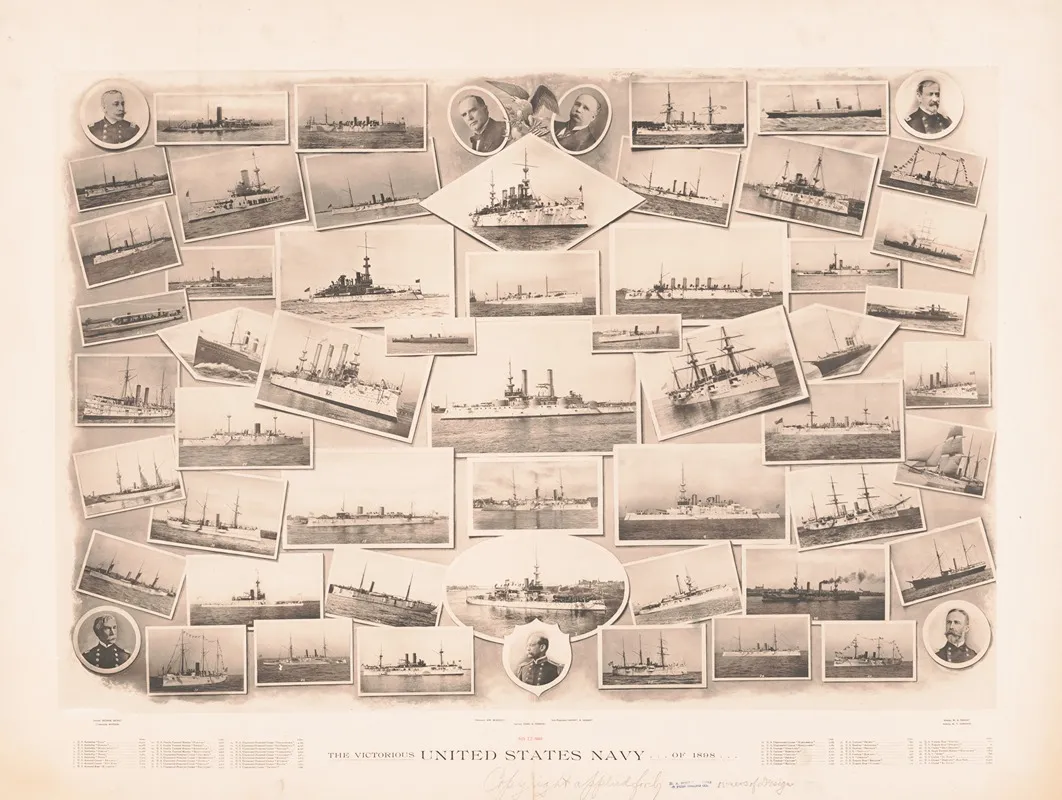 The Victorious United States Navy Of 1898 Wall Art by H.A. Rost Printing & Publishing Co. - High-Resolution Digital Print
