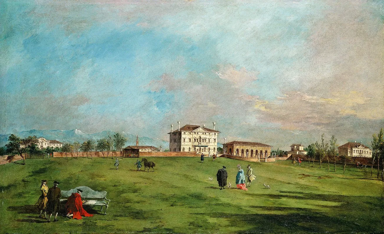 The Villa Loredan Paese Wall Art by Francesco Guardi - High-Resolution Digital Print