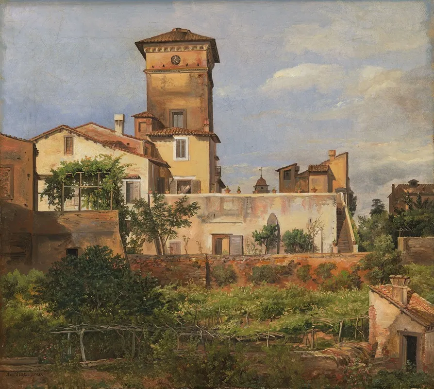 The Villa Malta Rome Wall Art by Johan Christian Dahl - High-Resolution Digital Print