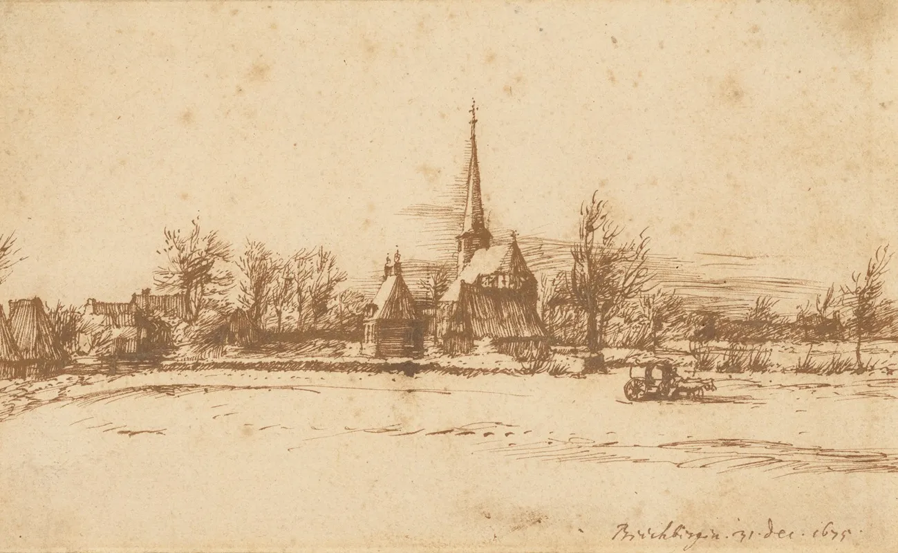 The Village Of Beekbergen In Winter Wall Art by Constantin Huygens - High-Resolution Digital Print