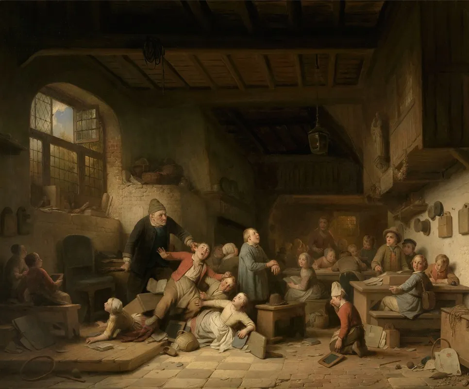 The Village Schoolhouse Wall Art by Ferdinand de Braekeleer - High-Resolution Digital Print