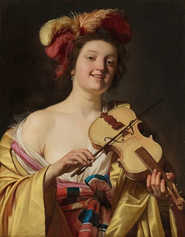 The Violin Player Wall Art by Gerard van Honthorst - High-Resolution Digital Print