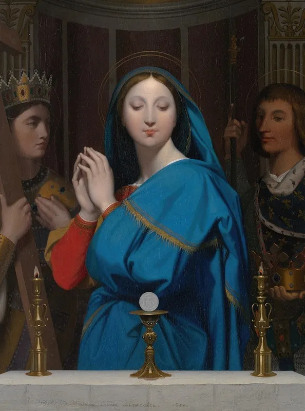 The Virgin Adoring The Host Wall Art by Jean Auguste Dominique Ingres - High-Resolution Digital Print