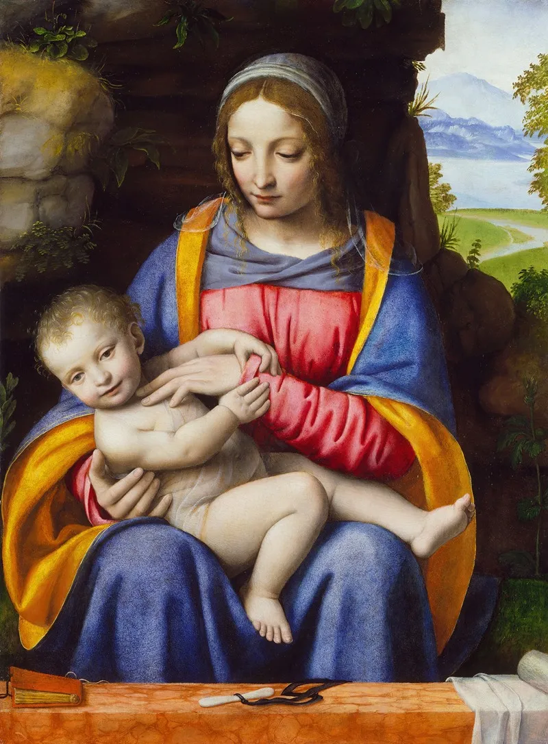 The Virgin And Child In A Landscape 2 Wall Art by Bernardino Luini - High-Resolution Digital Print