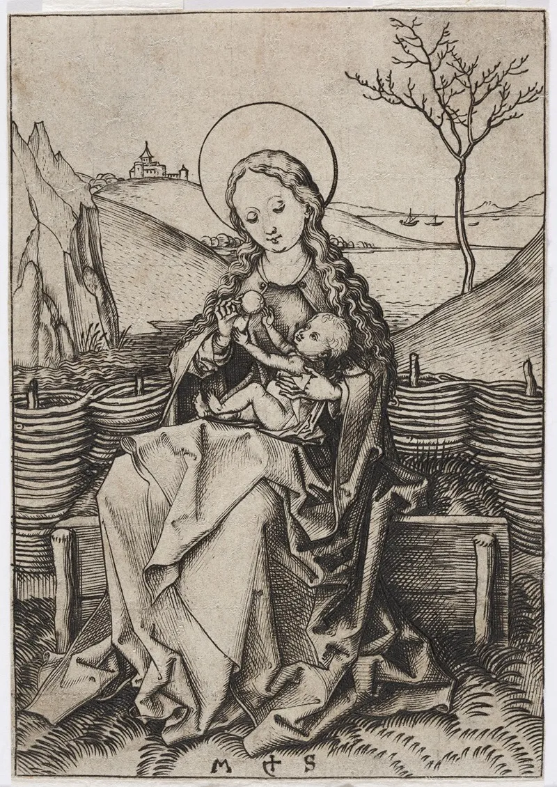 The Virgin And Child On A Grassy Bank