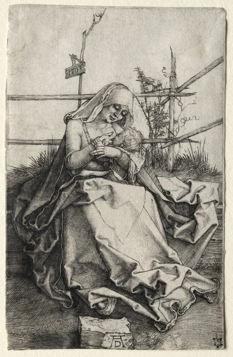 The Virgin And Child On A Grassy Bench 3