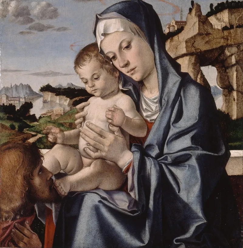 The Virgin And Child With A Saint Wall Art by Bartolomeo Montagna - High-Resolution Digital Print