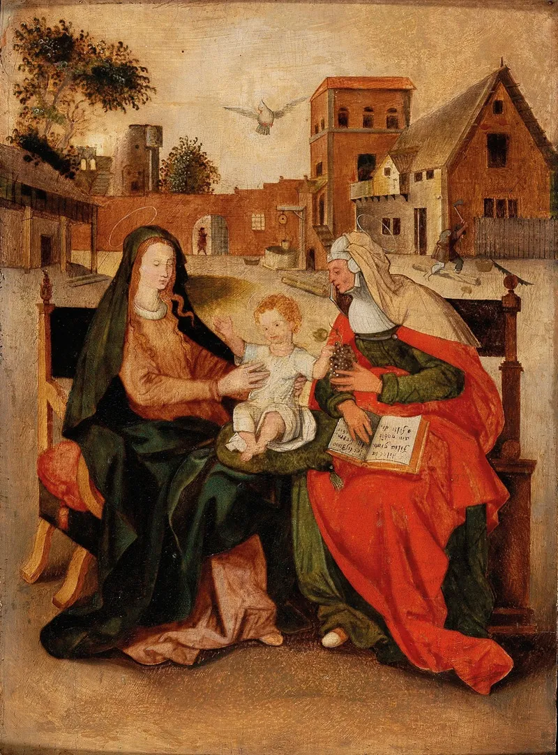 The Virgin And Child With Saint Anne Wall Art by Circle of Hendrick de Clerck - High-Resolution Digital Print