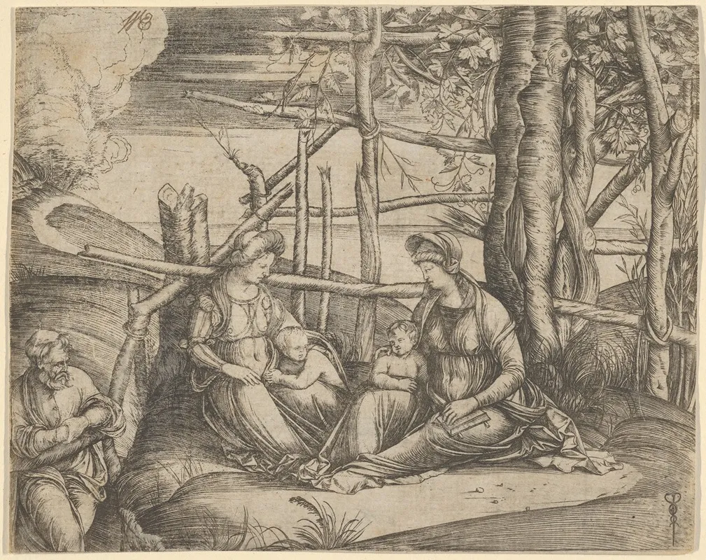 The Virgin And Child With Saint Elizabeth And John The Baptist In A Landscape St Joseph At The Left