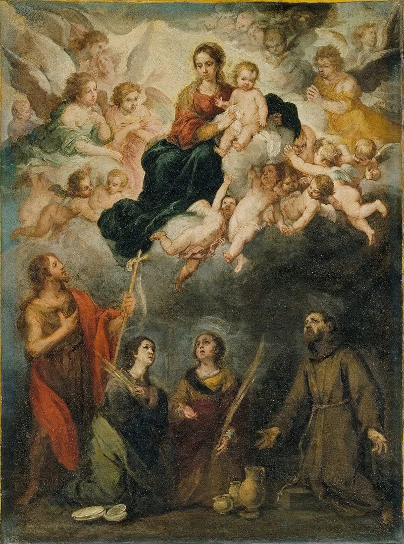 The Virgin And Child With Saints Wall Art by Bartolomé Estebán Murillo - High-Resolution Digital Print