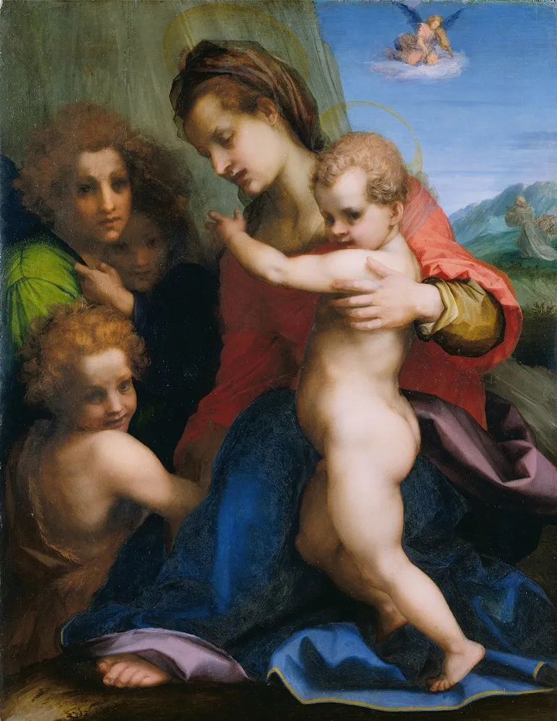 The Virgin And Child With The Infant Baptist Wall Art by Andrea del Sarto - High-Resolution Digital Print