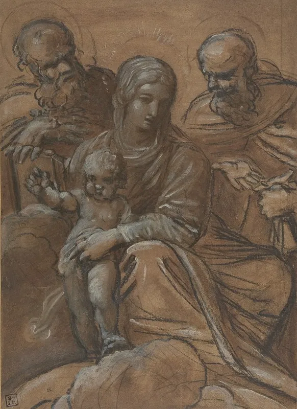The Virgin And Child With Two Male Saints